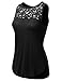 Doublju Loose Fit Floral Lace Tank Blouse Top
