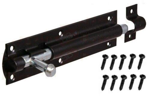 PaulStore 2x Large Garden Gate Shed Sliding Door 8" Tower Bolt Black Latch Catch