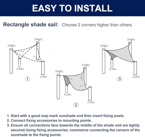 Dsocool Rectangle Sun Shade Sails Outdoor Large - Sun Protection Sunshades UV Block Shade Canopy, Heavy Duty Permeable 185GSM Patio Shades for Backyard, Deck and Lawn, Beige (6×8 Meters)