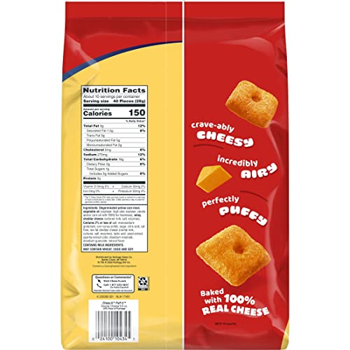 CheezIt Puff'd Cheesy Baked Snacks, Puffed Snack Crackers, Kids Snacks