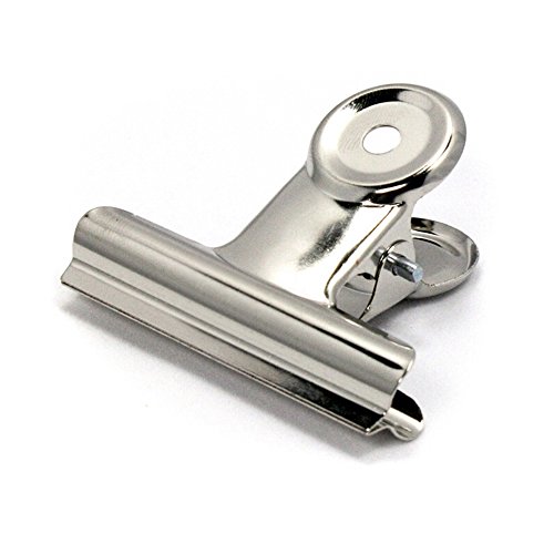 Potelin Iron Clamps Office Clamp File Student Stationery Paper Stainless Steel 31mm Width 10 Pieces