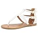 DREAM PAIRS Women's Gladiator Ankle Strap Thong With Two Adjustable Buckles Accent Summer Flat Sandals