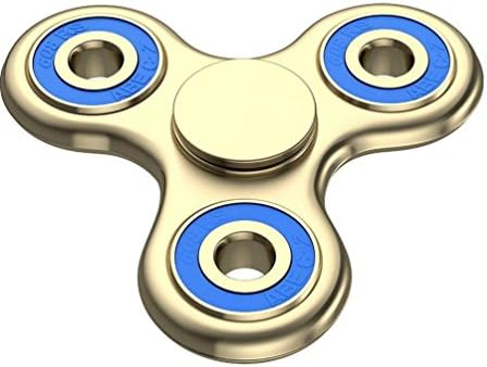 Spaztec Premium Gold Anti-Anxiety 360 Fidget Spinner Toy, Focus [3D Figit] Tri-Spinner EDC Kids, Adults, Reduce Relieve Stress Anxiety Boredom Fatigue ADHD ADD, Stainless Steel High Speed Bearings