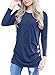 MOLERANI Women's Casual Long Sleeve Round Neck Loose Tunic T Shirt Blouse Tops (2XL, Navy Blue)