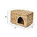 Tfwadmx Rabbit Grass House - Natural Hand Woven Seagrass Play Hay Bed, Hideaway Hut Toy for Bunny Hamster Guinea Pig Chinchilla Ferret