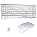 Wireless Keyboard and Mouse Combo, 2.4G Compatible with MAC PC Desktop Laptop Ultra-Thin Laptop Desktop, Available for Windows Android (Silvery)