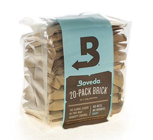 Boveda 58 Percent RH 2-Way Humidity Control, Large 67 Gram Size - 20-Pack Bulk Brick