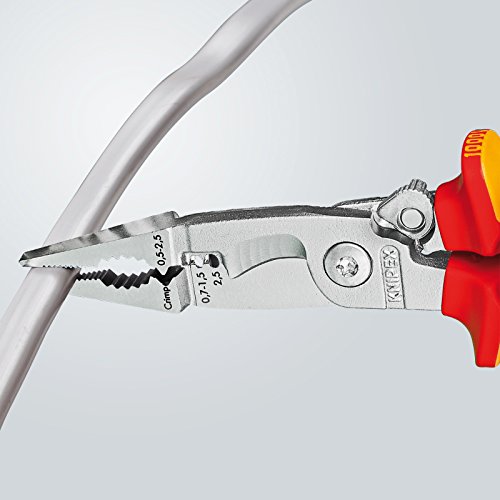 Knipex Elektro-Installationszange verchromt, isoliert mit Mehrkomponenten-Hüllen, VDE-geprüft 200 mm 13 96 200 – Bild 5