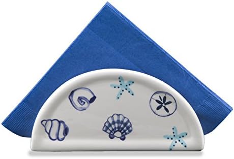 Shard Pottery Napkin Caddy Shell Blue/White