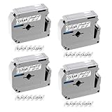 Buyalot Compatible Label Tape Replacement for Brother M Tape MK131 M131 12mm 0.47 Clear Label Tape, Compatible with P-Touch M Label Tape Work for PT-M95 PT-65 PT-85 PT-45, 1/2 Inch x 26.2 Feet 4-Pack