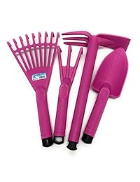 Mintra - Juego de herramientas de jardinería (4 piezas, para horno, jardín, cultivador, pala)