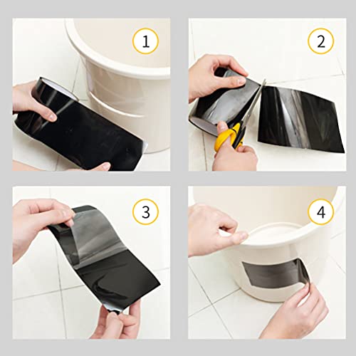Black Repair Patch Waterproof Patch Seal Tape for Plastic Bucket/Basin, Canopy, Air Bed, Swimming Ring, Tent, etc