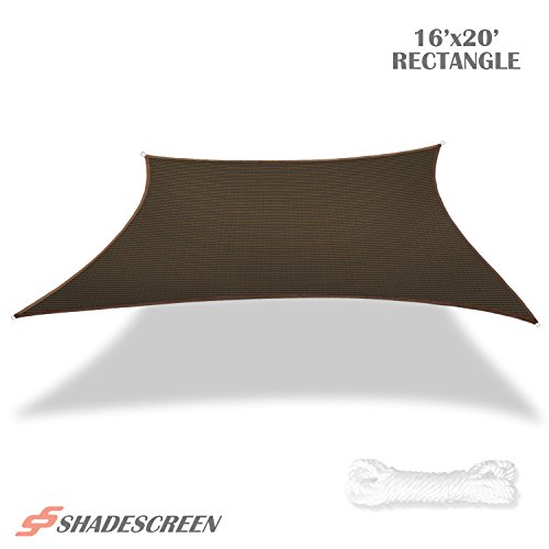 Shade Screen 16′ x 20′ Sun Shade Sail for Patio Backyard Deck UV Block Fabric – ...