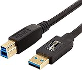 AmazonBasics USB 3.0 Cable - A-Male to B-Male Adapter Cord - 6 Feet (1.8 Meters)