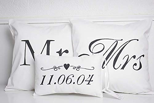 Amazon Com Mr Mrs Pillow Covers Set Mini Date Heart Handmade