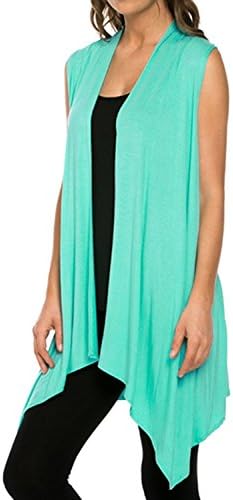 jasit Summer Women Slim Lightweight Vest Waistcoat Sleeveless Outwear Open Cardigan