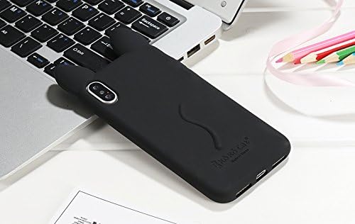 iPhone X / 10 Case , CKCY KoKo Cat Soft Silicone ,Cute Kitty Ears Case For Apple iPhone X / 10 (2017 Release) 5.8" (Black)