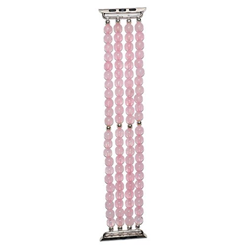 Rose Quartz Apple Watch Band 42mm - 38mm / Apple Watch Strap, iWatch Band Accessories, iWatch Strap Adapter, No-clasp, Stretch Fit - Thumbnail 2