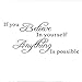 Hatop Wall Sticker Decal Mural Self Adhesive Paper Art Deco Believe Anything is Possible Inspirational Wall Sticker