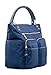 Olivia and Joy Womens Fashion Designer Handbags Zip Zoom Dual Handle Tote Shoulder Bag - Navy