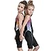 Peacoco Girls' Solid Splice Athletic One-Piece Swimsuits Racerback Competive Legsuit For 6-8 years