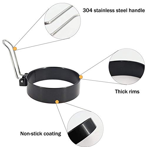Egg Ring, Round Pancake Mold, Professional Egg Cooker Rings For Cooking, Stainless Steel Non Stick Round Omelet Mold For Fried Egg and Sandwiches(4 PCS)
