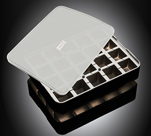 Lurch ICE FORMER Premium Eisbereiter aus Silikon mit Deckel für 20 Eiswürfel in der Größe 3cm, Schwarz, Würfel – Bild 4