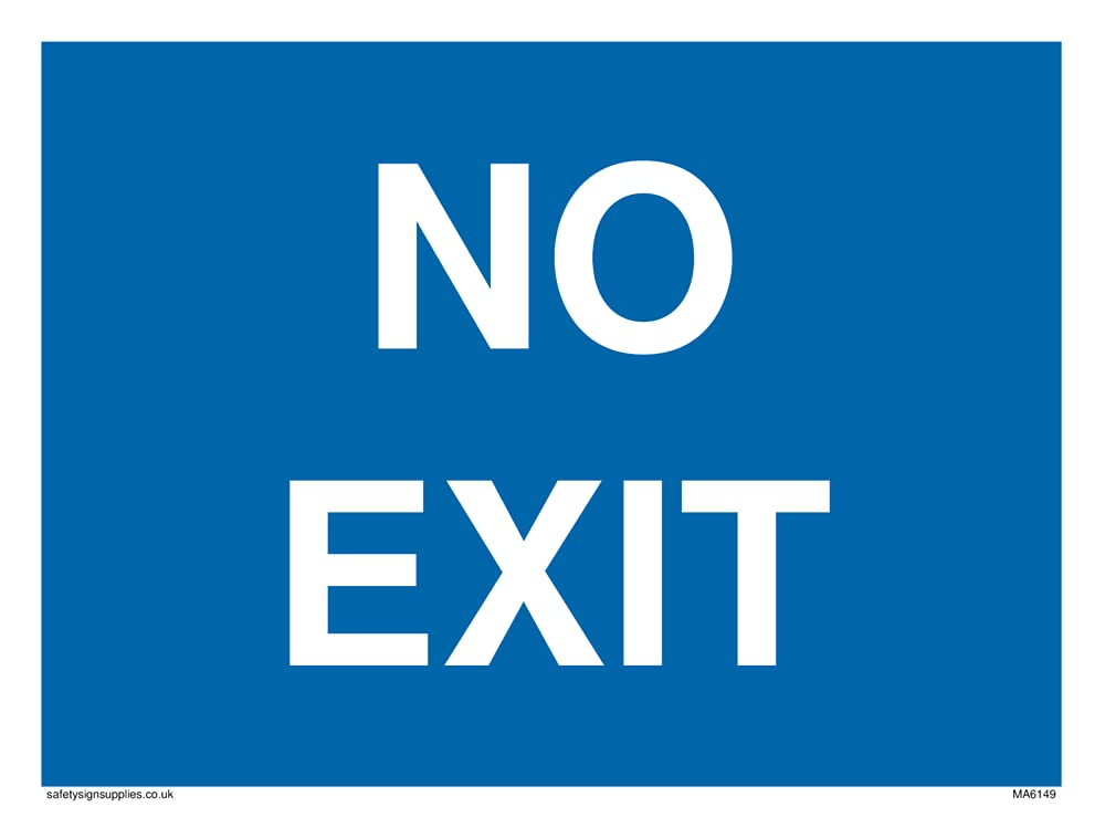 Pack of five - NO EXIT Sign - 200x150mm - A5L