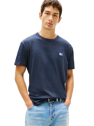 Tommy Jeans Men's Short Sleeve Cotton Graphic T-Shirts, Dark Night Navy HTR X-L…