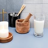 Samhita Handmade Acacia Wood Mortar and Pestle for Herbs Garlic Spices view 5