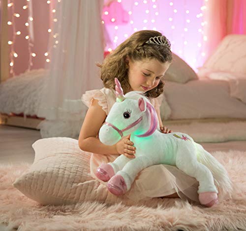 Joy Toy ID55648 - 55648 Kuschelweiches Einhorn Plüschfigur Lica Bella mit LED, Mehrfarbig – Bild 5