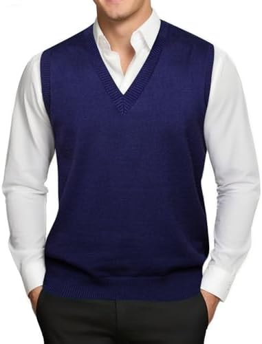 Men Women Knitted Cotton V-Neck Vest JK Uniform Pullover