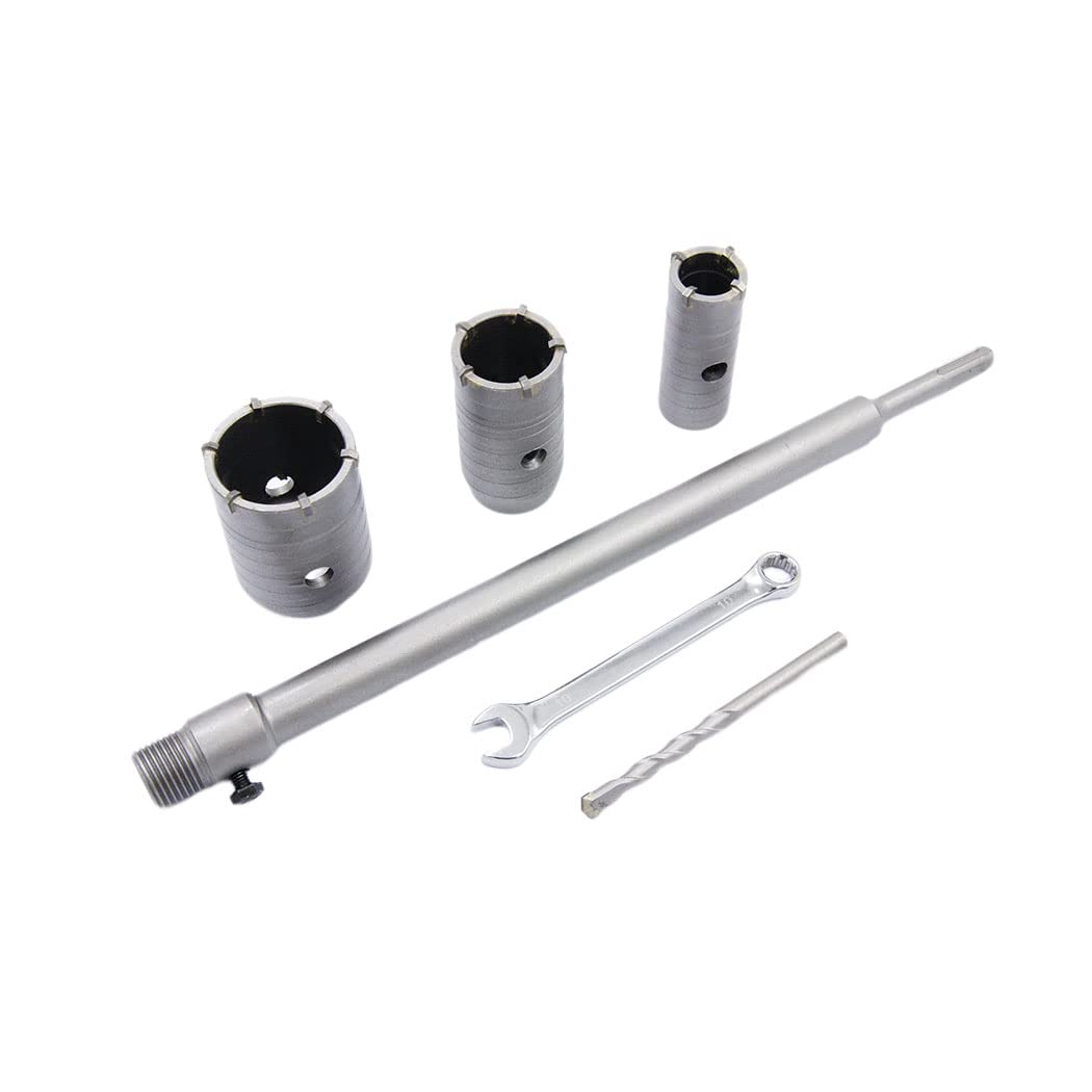 Concrete drill 6PCS set, LAIWEI hole cutter 30mm,40mm, 50mm. with SDS bit and 350mm adapter, hexagonal spanner