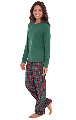 PajamaGram Red and Green Plaid Matching Family Christmas Pajamas Green Women 's Small / 4-6