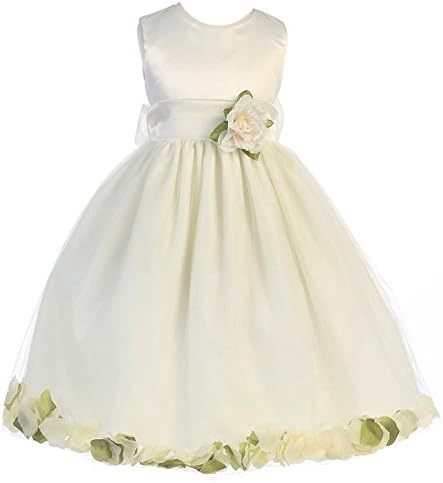 Crayon Kids Big Girls Ivory Petal Flower Girl Dress 7-8