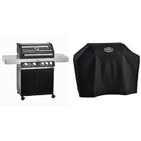  Videro G4 mit Abdeckhaube Rösle Gas-Grillstation schwarz XXL Grill-Set 4+1 Gas Brenner 5-flammig Garten ✔ Lenkrollen mit Bremse ✔ Deckel ✔ Rotisserie-Aufhängung ✔ Seitentische beidseitig ✔ Unterschrank ✔ eckig ✔ rollbar ✔ stehend grillen ✔ Grillen mit Gas ✔ mit Station ✔ mit Rädern 