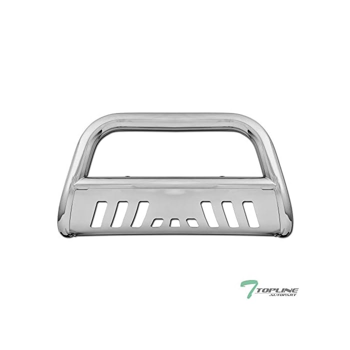 Buy Topline Autopart Polished Stainless Steel Bull Bar Brush Push Front Bumper Grill Grille