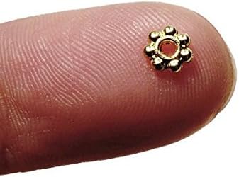 Foxy Findings 30 Pieces Tiny Flower Gold Plated Spacer Beads - SFG004