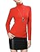 Easier Women's Cashmere/Lyocell Stretchy Turtleneck Long Sleeve Knit Pullover Sweater,Bright Orange