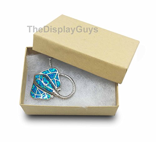 The Display Guys Pack of 25 Cotton Filled Cardboard Paper Kraft Jewelry Box Gift Case - Kraft (3 1/4x2 1/4x1 inches #32)