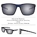 KastKing Toccoa Polarized Sport Sunglasses for Men and Women, Matte Midnight Blue Crystal Frame, Smoke Base White Steel Mirror
