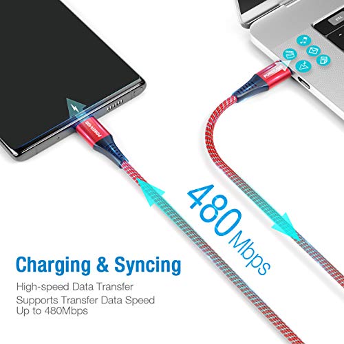 USB C to USB C Cable 60W, POWERADD【3Ft 2 Pack】Type C Fast Charging Cable, 480Mbps Transfer Charging Cord Compatible with iPad Pro 2020/2018 Pixel 2/3/3A/4 XL Samsung S20+/S20 MacBook air/pro 13\