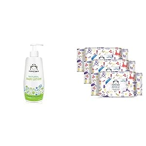 Mama Bear Natural Baby Lotion – 400 ml & Mama Bear 98% Water Wipes – 72 wipes/pack (Pack of 3)