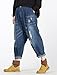 Mordenmiss Women's New Casual Wide Leg Pants Side Pockets Denim Haren Pants Large Style 1-Blue