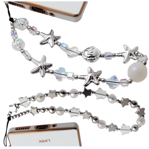 CMVFYL Beaded Camera Wrist Strap, Cute Phone Charms Strap, Pearl Bracelet Wrist Strap, Phone Keychain Decoration for Wallet