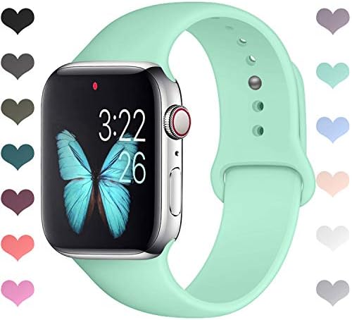 VODKER Compatible With Apple Watch Strap 38mm 42mm 40mm 44mm, Waterproof Soft Silicone Replacement Strap for Apple Watch Series 4/3/2/1