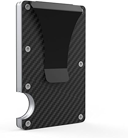 Slim Carbon Fiber Wallet, RFID Blocking Minimalist Front Pocket Wallet with Credit Card Holder & Money Clip For Men and Women