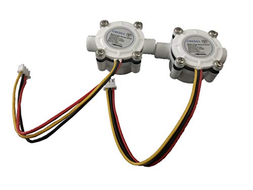 GREDIA 1/4" Water Flow Sensor Food-Grade Switch Hall Effect Flowmeter Fluid Meter Counter 0.3-6L/min (Pack of 2) - Thumbnail 2