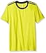 adidas Big Boys' Performance Short Sleeve Tee, Shock Slime/Collegiate Navy, Small/8