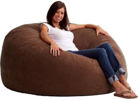 King 5' Fuf Comfort Suede Bean Bag Chair, Multiple Colors Espresso